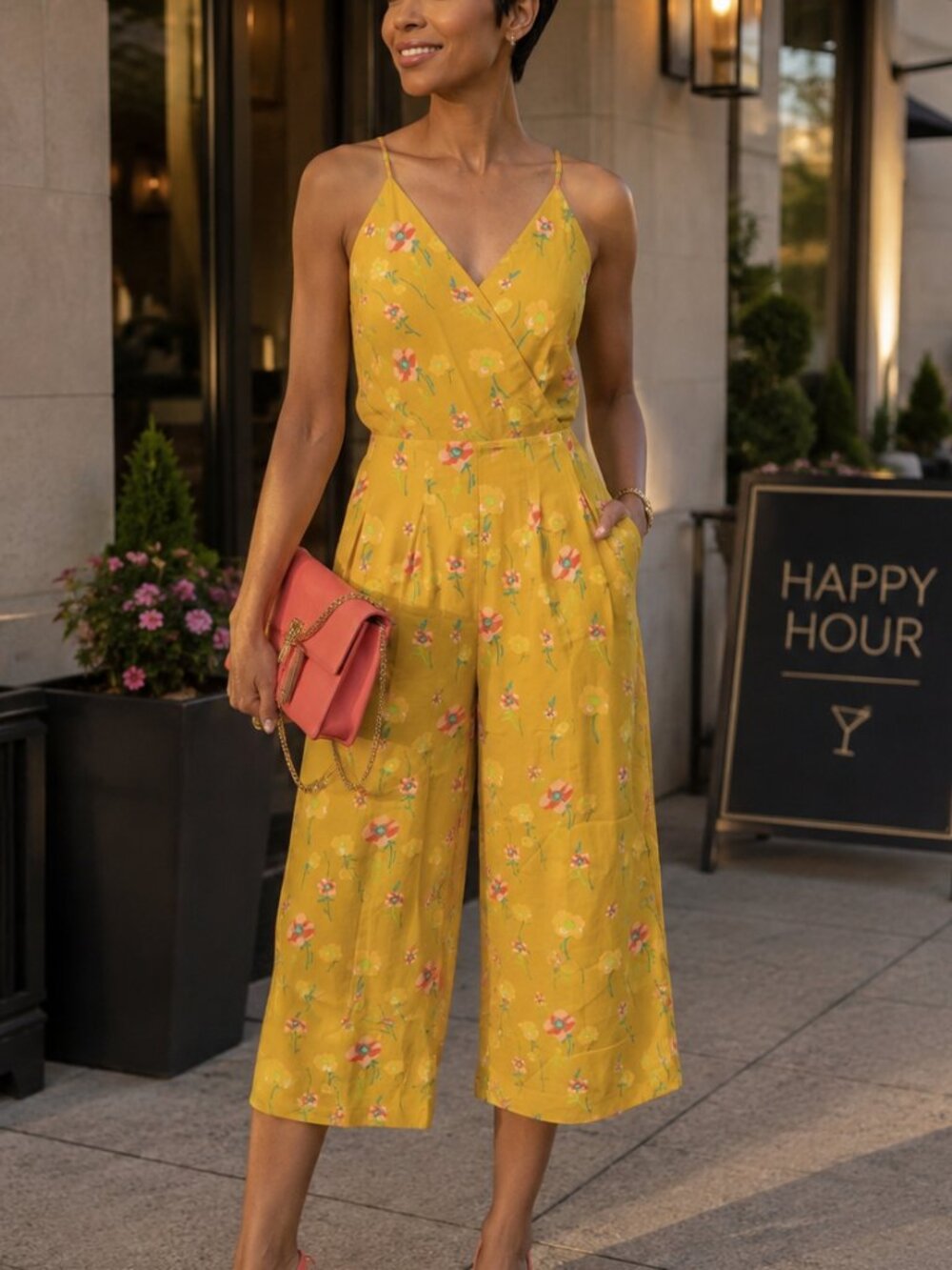 Floral Wide-Leg Jumpsuit NWOT